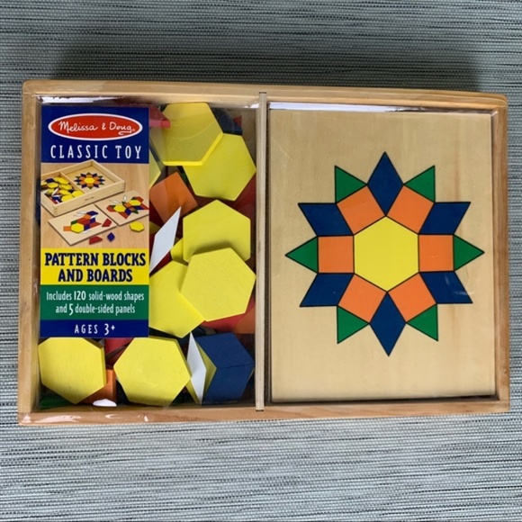 🍁Melissa & Doug Pattern Wood Blocks & Boards - Picture 1 of 1